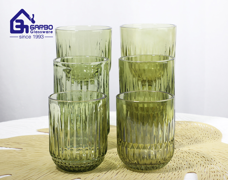 Luxury Green Color Glass Cup for Wine and Beverage