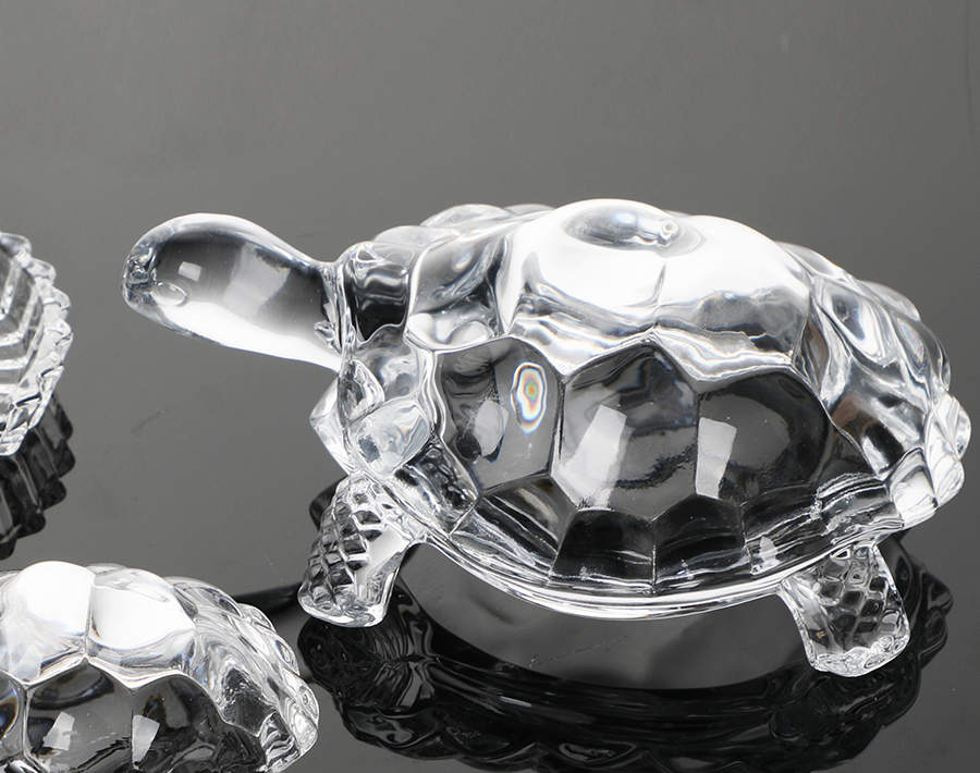 Three sizes crystal clear glass turtle with ashtray for wholesale