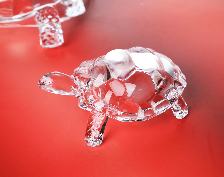 Three sizes crystal clear glass turtle with ashtray for wholesale