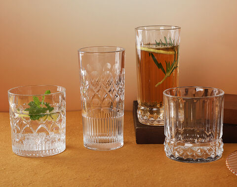 Glass cup factory own brand stock crystal clear old fashion whisky glasses