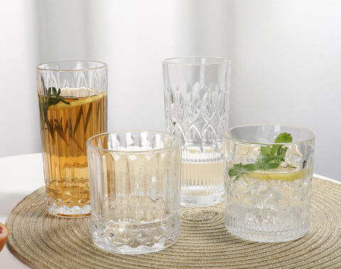 Glass cup factory own brand stock crystal clear old fashion whisky glasses