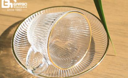 Do you like the gold rim design on glass tea cup set ?