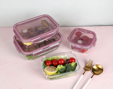 370ML tempered glass lunch box for food storage in bulk pack