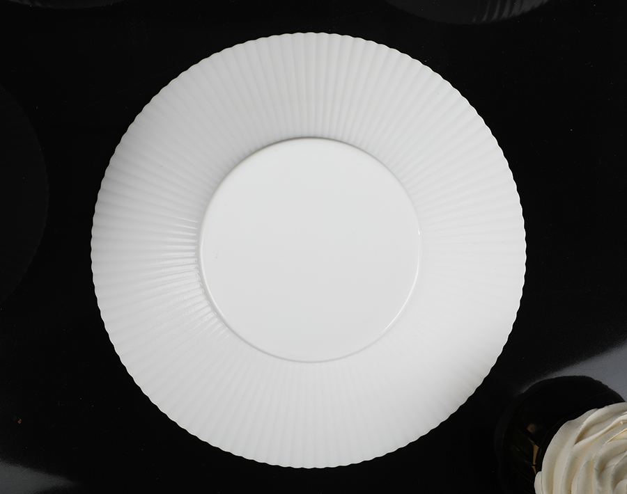 New design elegant glass white opal dinner plate and bowl