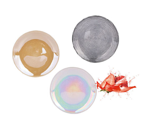 Radiant Elegance Color-Sprayed and Electroplated Glass Plates