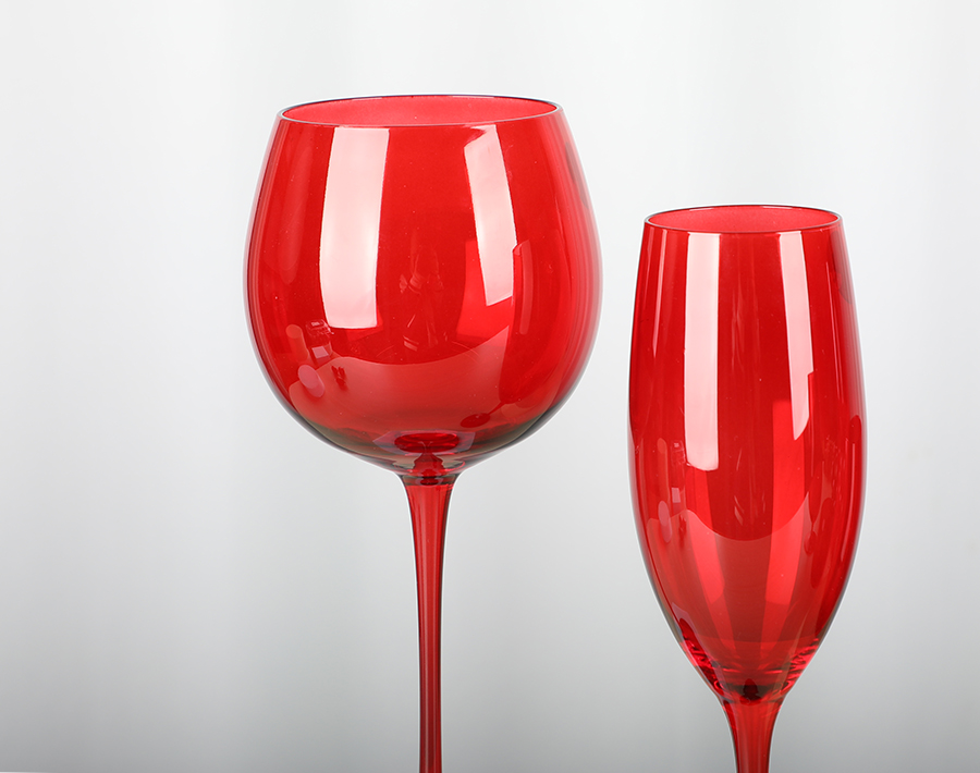 Large Size Glass Goblet 620ml Red Full Spraying Color Wine Drinking Cup