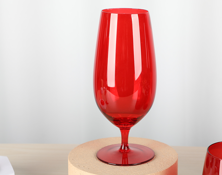 Large Size Glass Goblet 620ml Red Full Spraying Color Wine Drinking Cup