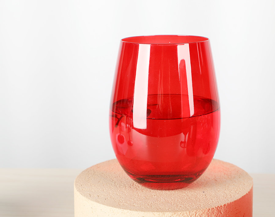 Large Size Glass Goblet 620ml Red Full Spraying Color Wine Drinking Cup