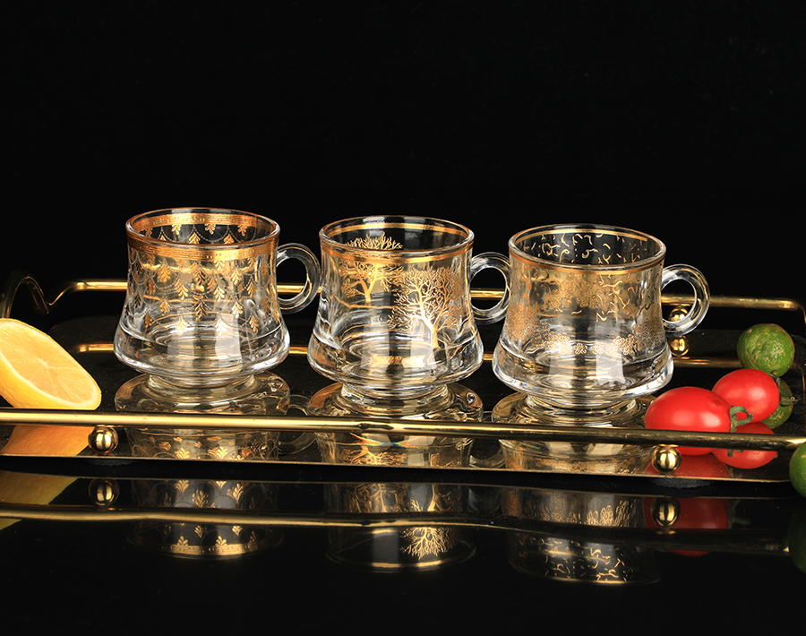 6pcs set elegant glass tea mug for drinking tea trends